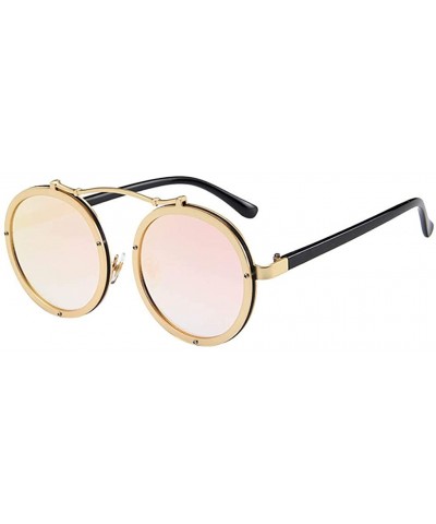 Round Sunglasses Mens Polarized Military - Pink - CM18TTD5GCQ $13.87