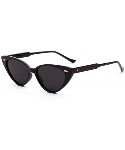 Cat Eye Cat Eye Sunglasses Women Retro Rivet Ladies Sun Glasses Summer Accessories UV400 - Black - CJ18XW9TU8I $22.02