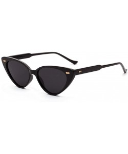 Cat Eye Cat Eye Sunglasses Women Retro Rivet Ladies Sun Glasses Summer Accessories UV400 - Black - CJ18XW9TU8I $22.80