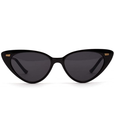 Cat Eye Cat Eye Sunglasses Women Retro Rivet Ladies Sun Glasses Summer Accessories UV400 - Black - CJ18XW9TU8I $22.80