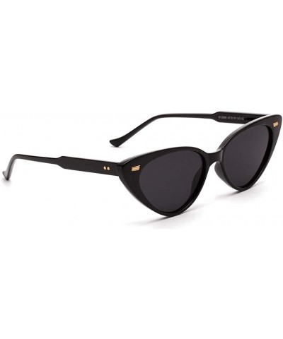 Cat Eye Cat Eye Sunglasses Women Retro Rivet Ladies Sun Glasses Summer Accessories UV400 - Black - CJ18XW9TU8I $22.80