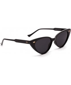 Cat Eye Cat Eye Sunglasses Women Retro Rivet Ladies Sun Glasses Summer Accessories UV400 - Black - CJ18XW9TU8I $22.80