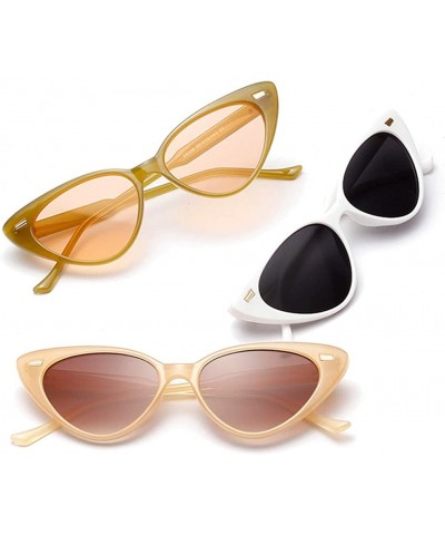Cat Eye Cat Eye Sunglasses Women Retro Rivet Ladies Sun Glasses Summer Accessories UV400 - Black - CJ18XW9TU8I $22.80