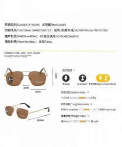 Rectangular Metal Square Polarized Sunglasses Photochromic Sunglasses Men's Driver Anti-UV Gun Color Glasses (Gold Tea) - CO1...