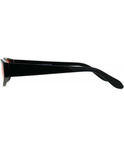 Rectangular Womens Mod Narrow Rectangle Pop Color Oval Lens Plastic Sunglasses - Orange - CW180K706H2 $13.04