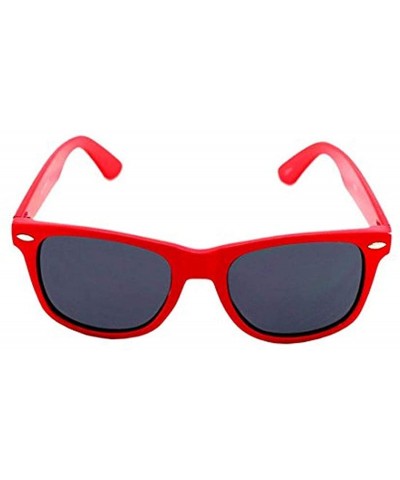 Round Wayfarer Aviator Style Sunglasses Retro Fashion Shades UV400 - Red - CR12I2VO74F $9.61
