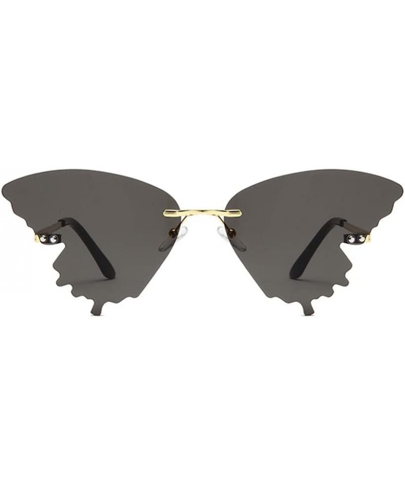Butterfly Retro Vintage Gradient Butterfly Eye Sunglasses Alloy Frame Cosplay Sunglasses for Womens Mens Girls Boys - Black -...