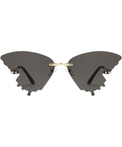 Butterfly Retro Vintage Gradient Butterfly Eye Sunglasses Alloy Frame Cosplay Sunglasses for Womens Mens Girls Boys - Black -...
