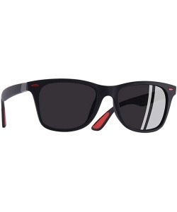 Goggle Classic Polarized Sunglasses Men Women Driving Square Frame Sun Glasses - C1black - CV18HQ2WUKE $15.82