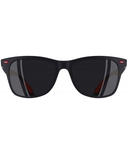 Goggle Classic Polarized Sunglasses Men Women Driving Square Frame Sun Glasses - C1black - CV18HQ2WUKE $15.82