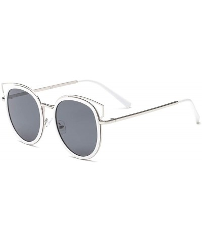 Wayfarer Blenders Sunglasses Blenders Eyewear Sunglasses Women Polarized SunglassesJH9004 - White Silver Frame Gray Lens - CG...