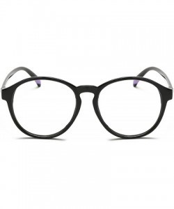 Round Student Myopia Glasses Fashion Retro Big-Frame Glasses Round Face - Bright Black - C518EAN6YHC $21.96