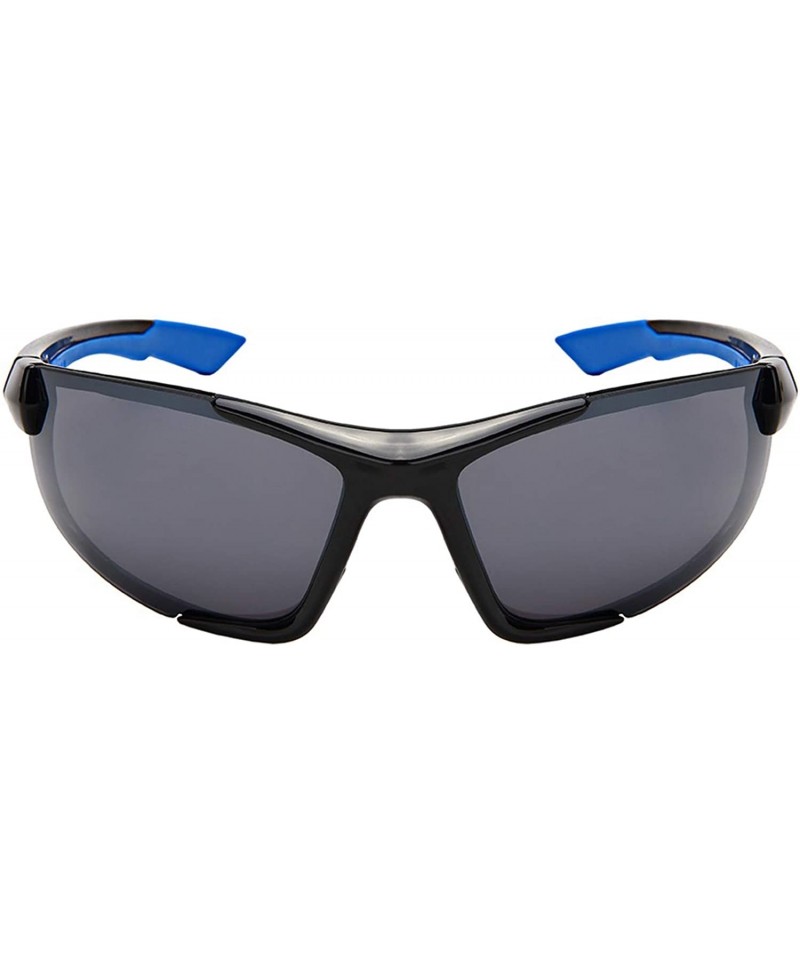 Sport Unisex Adults 100% UV400 Polycarbonate Frame Sport Blades Wrap SunGlasses - Blue/Black - CM192ZMCIA9 $13.34