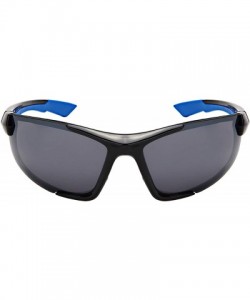 Sport Unisex Adults 100% UV400 Polycarbonate Frame Sport Blades Wrap SunGlasses - Blue/Black - CM192ZMCIA9 $13.34