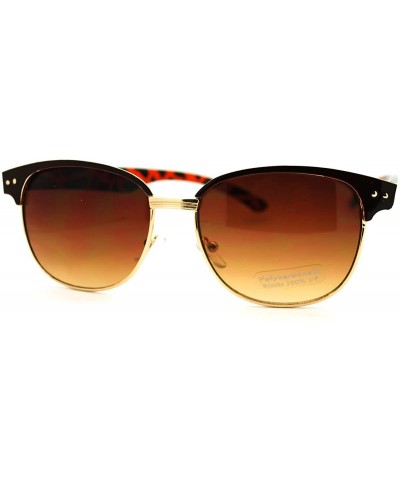 Round Round Horn Rim Sunglasses Womens Designer Fashion Shades - Tortoise - CY11FE0XOQ5 $19.81
