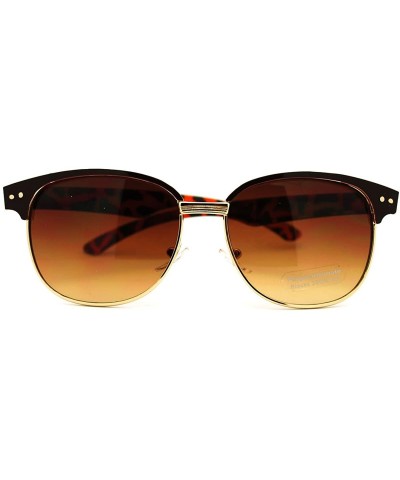 Round Round Horn Rim Sunglasses Womens Designer Fashion Shades - Tortoise - CY11FE0XOQ5 $8.32