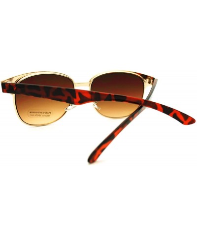 Round Round Horn Rim Sunglasses Womens Designer Fashion Shades - Tortoise - CY11FE0XOQ5 $8.32