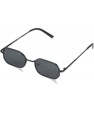 Rectangular unisex-adult 70's Rectangular Sunglasses - Matte Black - CQ18W0L88LW $30.24