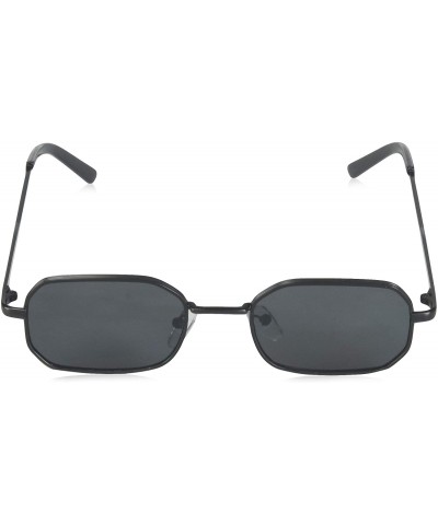 Rectangular unisex-adult 70's Rectangular Sunglasses - Matte Black - CQ18W0L88LW $30.24