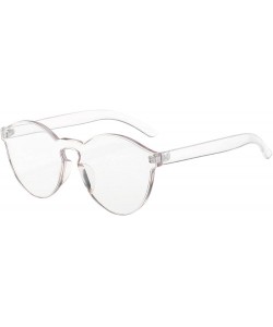 Oversized Colored Sunglasses Mirrored Protection - White - CO18SZ4DAE2 $8.40