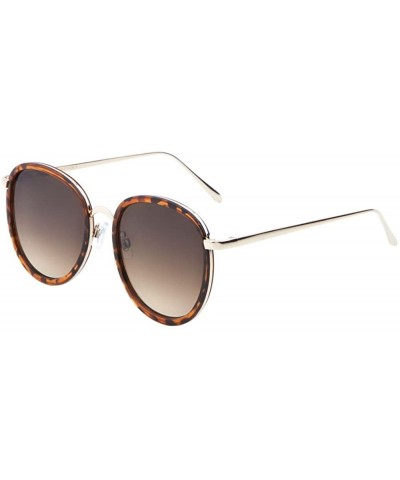 Aviator Classic Dapper Aviator Sunglasses Flat Lens Unisex Iconic Fashion Eyewear - Tortoise - C717YED43Z2 $8.37