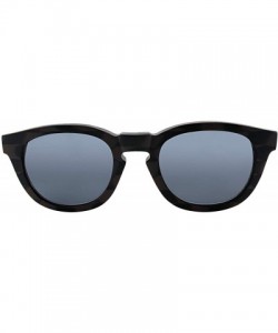Oval Women Italian Handmade Oval Sunglasses - Non-Prescription/Rx-able Designer Glasses Frame - 1 - Brown & Black - CH18T2YNA...