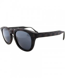 Oval Women Italian Handmade Oval Sunglasses - Non-Prescription/Rx-able Designer Glasses Frame - 1 - Brown & Black - CH18T2YNA...