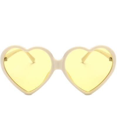 Square Sunglasses Protection REYO Heart Shaped Integrated - Yellow - CF18NW9SN4R $7.38