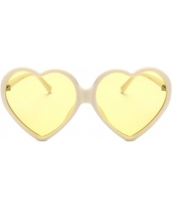 Square Sunglasses Protection REYO Heart Shaped Integrated - Yellow - CF18NW9SN4R $7.38