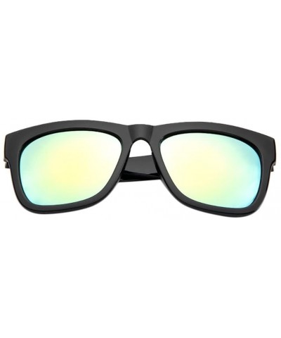 Rectangular Unisex Polarized Sunglasses Stylish Sun Glasses for Men and Women Color Mirror Lens Rectangular Sunglasses - B - ...