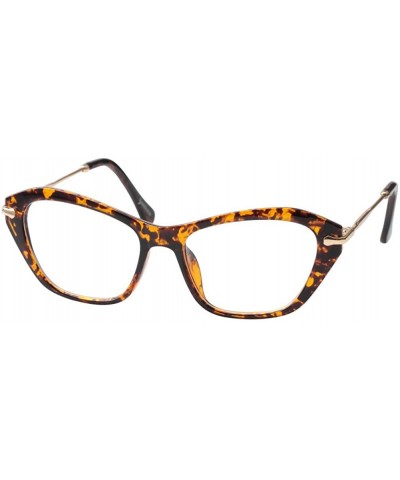 Cat Eye Womens Quality Fashion Alloy Arms Cateye Customized Reading Glasses - Tortoise - CV12MI6GODR $18.98