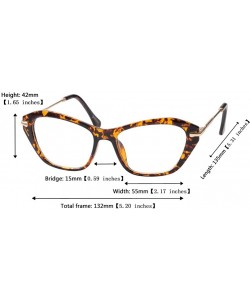 Cat Eye Womens Quality Fashion Alloy Arms Cateye Customized Reading Glasses - Tortoise - CV12MI6GODR $7.59