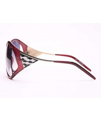 Oversized Women's Alexi Oversized Fashion Sunglasses with Pop-Out Mosaic Design - Red - CC1908DICTY $14.62