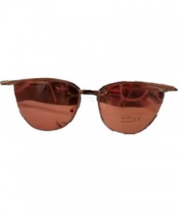 Rimless Semi Rimless Cat Eye Style Sunglasses (Gold frame - pink lens) - CU18RRODY0S $9.39