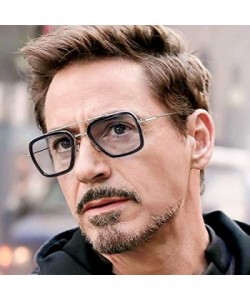 Square Tony Stark Edith Sunglasses Retro Square Eyewear Metal Frame for Men Women Sunglasses Downey Iron Man - CW192D0S0MU $1...