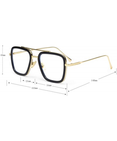 Square Tony Stark Edith Sunglasses Retro Square Eyewear Metal Frame for Men Women Sunglasses Downey Iron Man - CW192D0S0MU $1...