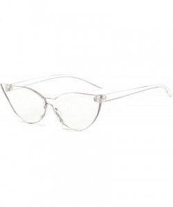 Rimless Fashion One Piece Rimless Clear Lens Color Candy Cat Eye Sunglasses - Transparent - CG18ILI9LRK $12.18