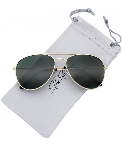 Aviator Classic Metal Frame Aviator Sunglasses - Exquisite Packaging - 1-gold - CS1922597M9 $11.32