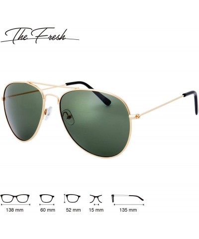 Aviator Classic Metal Frame Aviator Sunglasses - Exquisite Packaging - 1-gold - CS1922597M9 $11.32