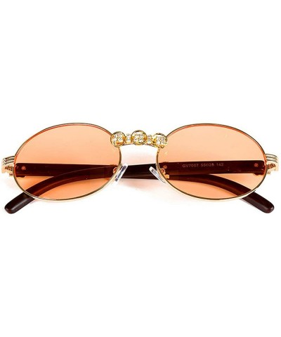Oval Vintage Diamond Sunglasses Oval Glasses Women Small Retro Hip Hop Glasses Retro Sunglass Luxury Female Eyewear - CT18ZSE...