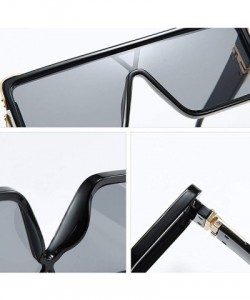 Square One Piece Square Sunglasses for Men Oversized Women Sun Glasses Retro Male Uv400 - Black With Pink - CU194XEAI72 $8.43