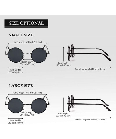 Round Classic Semi Rimless Half Frame Polarized Sunglasses for Men Women UV400 - 4 L Silver Frame/Green Lens - CI18N0CSCTN $9.68