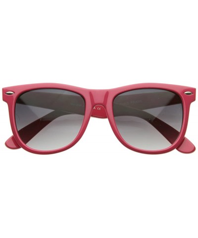 Wayfarer Large Classic Color Horn Rimmed Bright Retro Style Sunglasses (Pink) - C2116Q2HFVF $22.07