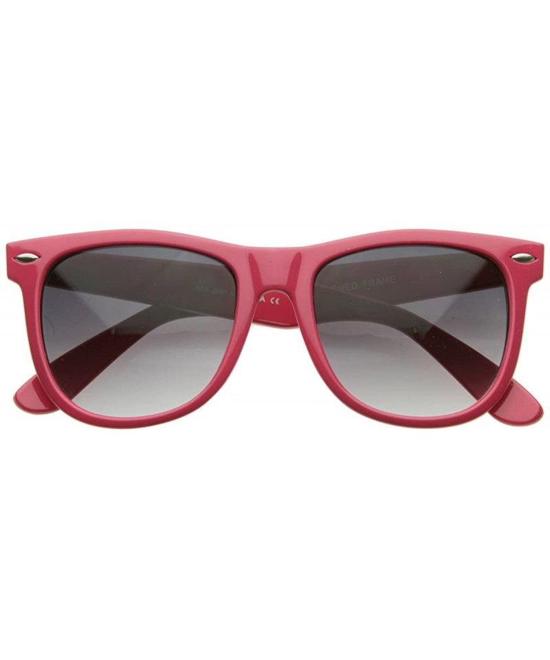 Wayfarer Large Classic Color Horn Rimmed Bright Retro Style Sunglasses (Pink) - C2116Q2HFVF $8.83