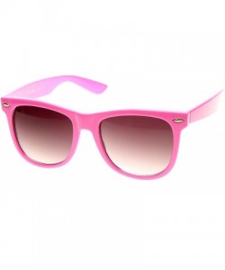 Wayfarer Large Classic Color Horn Rimmed Bright Retro Style Sunglasses (Pink) - C2116Q2HFVF $8.83