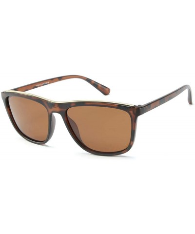 Square Hot Men's trend polarizer Cycling driving sunglasses - Amber Tawny C2 - CU1904ULO6R $16.37