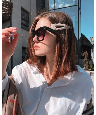 Oversized Oversized Square Sunglasses for Women Designer Luxury Flat Lens Sun Glasses Shades - Black+tortoise - C918XKLN3L5 $...