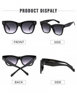 Oversized Oversized Square Sunglasses for Women Designer Luxury Flat Lens Sun Glasses Shades - Black+tortoise - C918XKLN3L5 $...