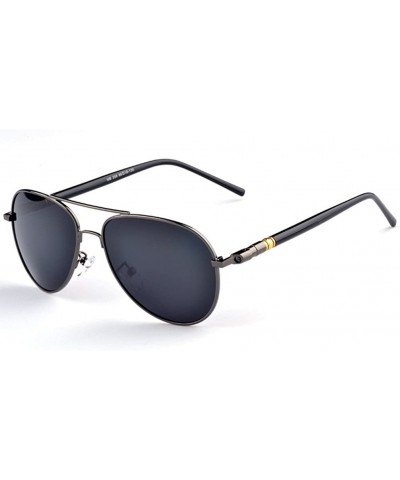 Oversized Men's driver traveling with polarized sunglasses - Gray/Black - CX11Z5IHIOP $35.30