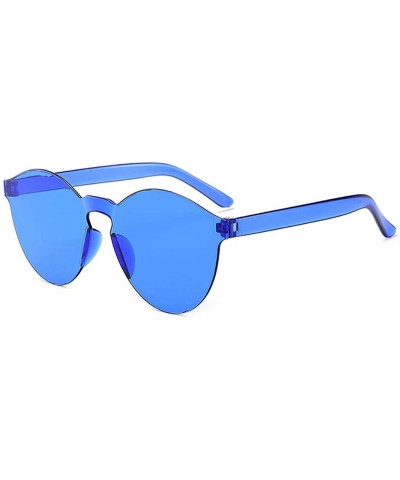 Round Unisex Fashion Candy Colors Round Outdoor Sunglasses - Dark Blue - C2199XS07Q9 $30.65